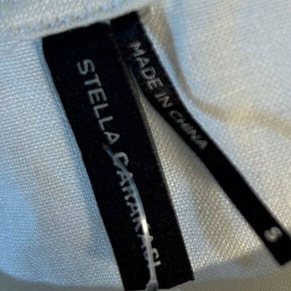 STELLA CARAKASI WOMANS BLOUSE small linen WHITE LAGONLOOK casual everyday tunic - Picture 2 of 11